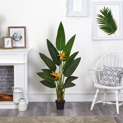 4.5ft Bird of Paradise Faux Potted Plant with Lights
