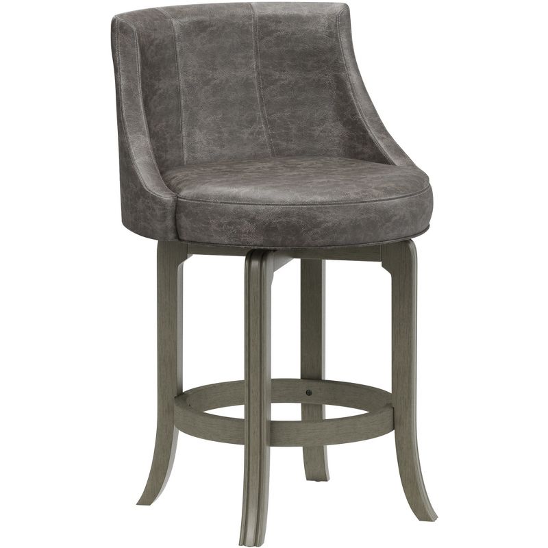 Napa Valley Wood Swivel Counter Height Barstool Aged Gray/Charcoal - Hillsdale Furniture, 1 of 13