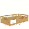 NicBex Kids Montessori Bed with Fence,Wood Floor Bed with High Guardrails Design,Twin/Full Size Toddler bed for Bedroom Playroom,White/Gray/Brown - 3 of 4