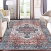 Washable Vintage Rug Non Slip Low Pile Rug Soft Throw Floor Cover Foldable Indoor Carpet for Living Room Bedroom Playroom Nursery - 2 of 4