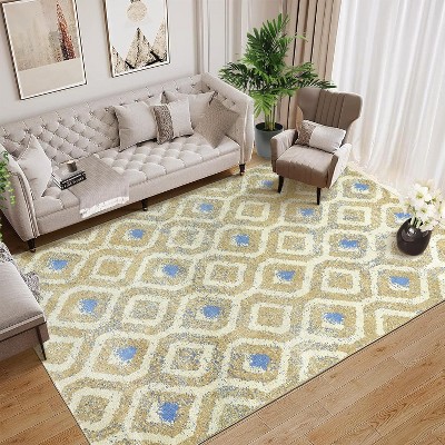 Shag Area Rugs for Living Room Bedroom, Abstract Plush Thick Premium Rug Shaggy Soft Plush Carpet for Kids Home Dorm