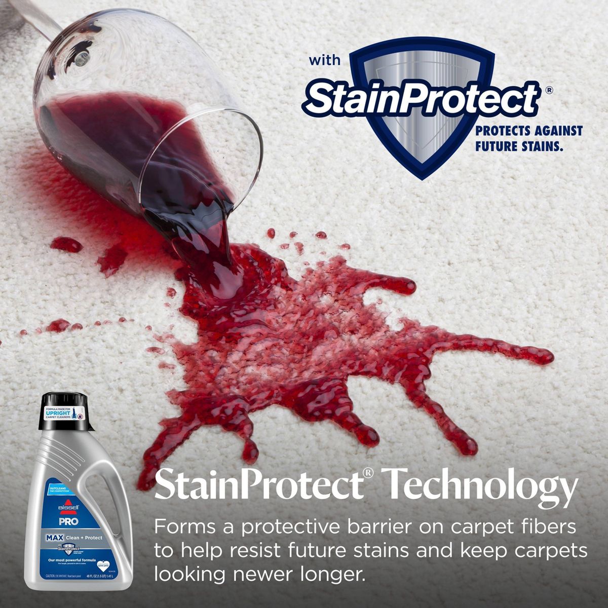 BISSELL PRO 48 fl oz Max Clean + Protect Upright Carpet Cleaning Formula - 78H63: Eliminates Stains & Odors, Fresh Scent - thumbnail 6