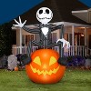 Gemmy Halloween Inflatable Jack Skellington on O' Lantern, 9.5 ft Tall, Multi - 2 of 4