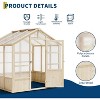 8x6FT Wooden Greenhouse,Greenhouses for Outdoors with Lockable Door,Wood Frame & Adjustable Vent,Heavy Duty Greenhouse with Polycarbonate Panel - 3 of 4