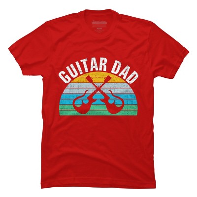 Men's Design By Humans Retro Dueling Electric Guitar Dad By DragonTee T-Shirt