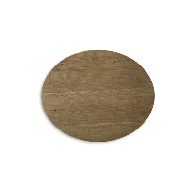 Rustic Oak Round End Table with Natural Finish, 24 Inch