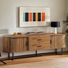 Hommoo TV Console with Storage and Sliding Tambour Door Brown - 4 of 4
