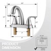 WOWOW 4 in. Centerset Double Handle Mid Arc Bathroom Faucet - 4 of 4