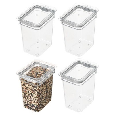 iDesign Small Food Storage Bin with Airtight Lid - Set of 4 - Clear