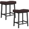 Saddle Bar Stools, Counter Height Barstools with Thickened Cushion, Faux Leather Padded Kitchen Chairs for Dinning Room, Kitchen Island, Home Bar - 4 of 4