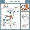 HTUTWOO 7 in 1 Baby Tricycle, with Removable Pedal, Canopy, and Guardrail, Toddler Tricycle, Tricycle for 18-72 Months - 3 of 4