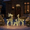 Angel Sar 3 Piece 2.4FT Lighted Elk Family Decor, 2D Iron Frame Outdoor Christmas Yard Decoration with 110 LED Lights, Courtyard Light-Up Reindeer Set - 4 of 4