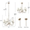 LNC Aladarimostinin 6-Light 27" Modern Large Chandelier, Polished Gold with White Fabric Shade - 3 of 4