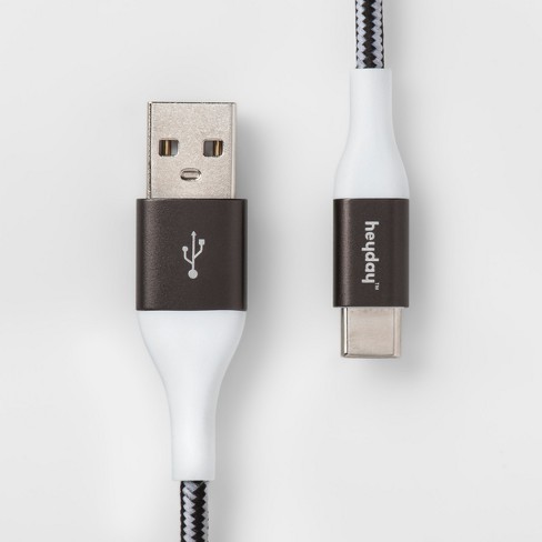 montage Prøve fjer 10' Usb-c To Usb-a Braided Cable - Heyday™ Black/white/gunmetal : Target