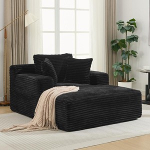 Accent Sofa Couch Modern Corduroy Upholstered with Throw Pillows for Living Room and Bedroom 48.8" Wide Seat - 3irtyhousy - 1 of 4