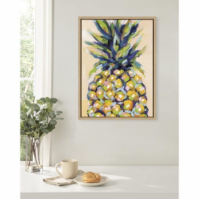 Natural Abstract Pineapple Canvas Print with Polystyrene Frame, 18x24