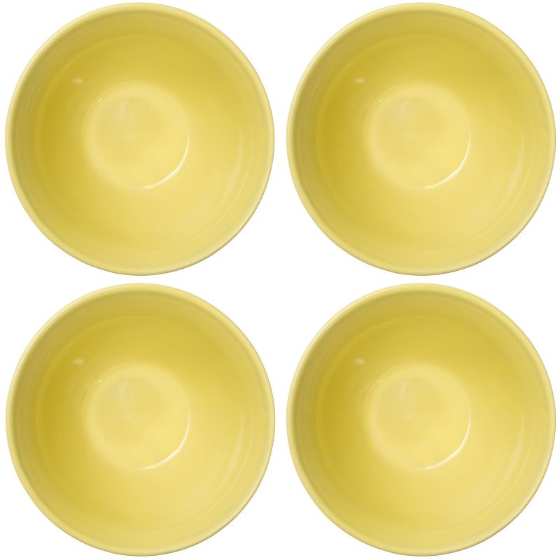 Elanze Designs Dimpled Ceramic 5.5 inch Contemporary Serving Bowls Set of 4, Yellow, 3 of 7