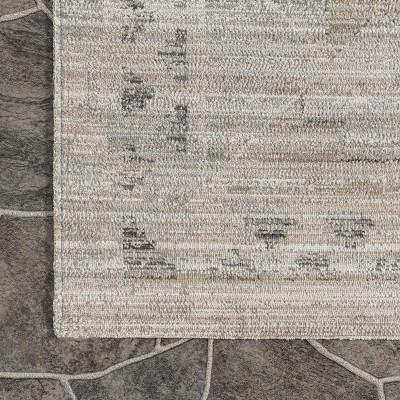 Aine Beige Geometric Machine Washable Indoor/Outdoor Rug