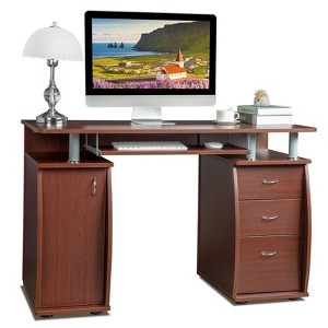 Karl Home Portable 1pc Door with 3pcs Drawers Computer Desk - 1 of 4
