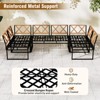 Tangkula Set Of 6 Outdoor Sectional Sofa Set Metal Conversation Set w/Cushions & Bungee Rope Seat Patio Acacia Wood Chair & Coffee Table Set - 2 of 4