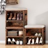 AZL1 Life Concept Shoe Bench Entrywaywith Cushion Shoe Benches Storage Seating Seat Entryway Shoe Rack Entryway Show Racks, Beige, 15.35"*11.4"*16" - 2 of 4