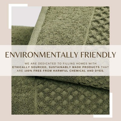 Olive Green Heavyweight Cotton Terry 6-Piece Towel Set
