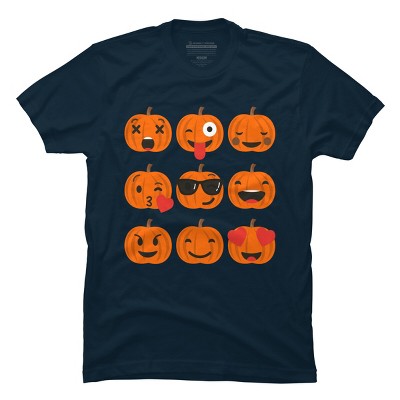 Men's Design By Humans Halloween Pumpkins Emoji By honeytree T-Shirt