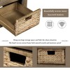 PAGED Chic Acacia Storage Bench with 3 Drawers & Wicker Baskets, Entryway Ottoman with Storage & Removable Cushion, Shoe Bench for Living Room - 3 of 4