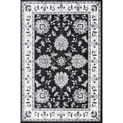 Elegant Cottage-Style Gray and Ivory Synthetic Area Rug