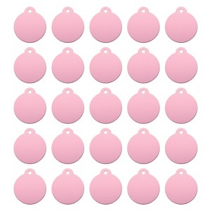 Unique Bargains Aluminum Stamping Round Laser Engraving Blanks Dog ID Tags 25 Pcs - 1 of 4