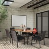 Tangkula 7PCS Patio Dining Furniture Set Yard w/ Wooden Tabletop Black Cushions - 2 of 4