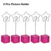 Unique Bargains Metal Resin Cube Base Star Shape Pictures Memo Place Card Holder 5 Pcs - 3 of 4