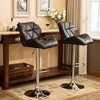 QingMoon Modern Tufted Bar Stools Set of 2, Adjustable Height Hydraulic Counter Height Chairs with footrest for Kitchens Island - 3 of 4