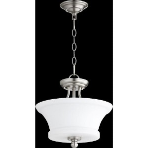 Quorum Lighting Rossington 2-Light Pendant, Satin Nickel, 13W x 13.5H, 75W, Dry Rated - 1 of 1