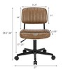 Costway PU Leather Office Chair Adjustable Swivel Task Chair w/ Backrest - image 2 of 4