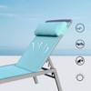 VisioGear 3 Pieces Patio Chaise Lounge, Adjustable Backrest Pool Lounge Chairs with Table, Lake Blue, 64.12"*61.26"*38.35" - 4 of 4