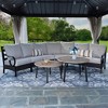 Captiva Designs 8pc 6-Seat Half-Moon Curved Outdoor Patio Conversation Set with Coffee Tables - 2 of 4
