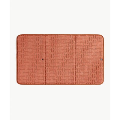 Terracotta Foldable Jacquard Dish Drying Mats Set of 2