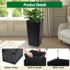 30" Tall Planters Set of 2, Outdoor＆Indoor Planter Pots, with Drainage Holes＆Water Level Monitor＆Inner Bucket, Automatic Watering, Black - 2 of 4