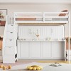 Full Size Murphy Bed With Hydraulic Lift & Desk Design, Murphy Bed, Storage Bed With Staircase Featuring Four Built-In Cabinets-Cuddlewood - 3 of 4