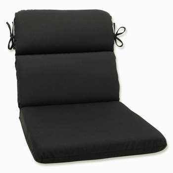 Pillow Perfect 40.5"x21" ECOM Canvas Outdoor Chair Cushion Black