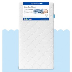 Organic Dream ComfortCloud 2-Stage Crib & Toddler Mattress - White - 1 of 4