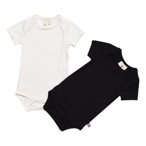 Kyte Baby 2-Pack Short Sleeve Bodysuit in Cloud and Midnight - 1 of 3