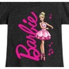 Girls' - Barbie - Barbie Logo With Ballerina Fitted Short Sleeve Graphic T-Shirt - 2 of 4