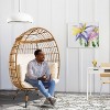 Wicker Egg Chair – PE Rattan Patio Chair with Steel Frame & Ivory Cushion – Perfect for Backyard, Balcony, Garden & Indoor Lounging MAPLE 99 - 4 of 4