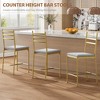 Bar Stools , Counter Height Bar Stools Metal Dining Chairs  and Thick Cushion PU Leather Restaurant Dining Room Chairs - 4 of 4