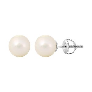 Chanteur Hypoallergenic Kids Jewelry Accessories Pearl White Gold Palladium Plating Stud Earrings Jewelry Surgical Titanium Posts - 1 of 1