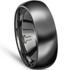 Pompeii3 Men's Black Polished Bright Tungsten Ring Ring 7mm Comfort Fit Wedding Band - 3 of 4
