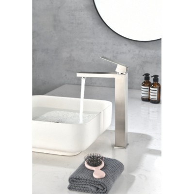 Modern Single Handle Vanity Sink Faucet with Relaxing Waterfall Spout Design