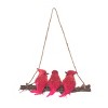 Transpac Foam 10 in. Multicolor Christmas Sisal Perched Cardinals Hanging - 3 of 4